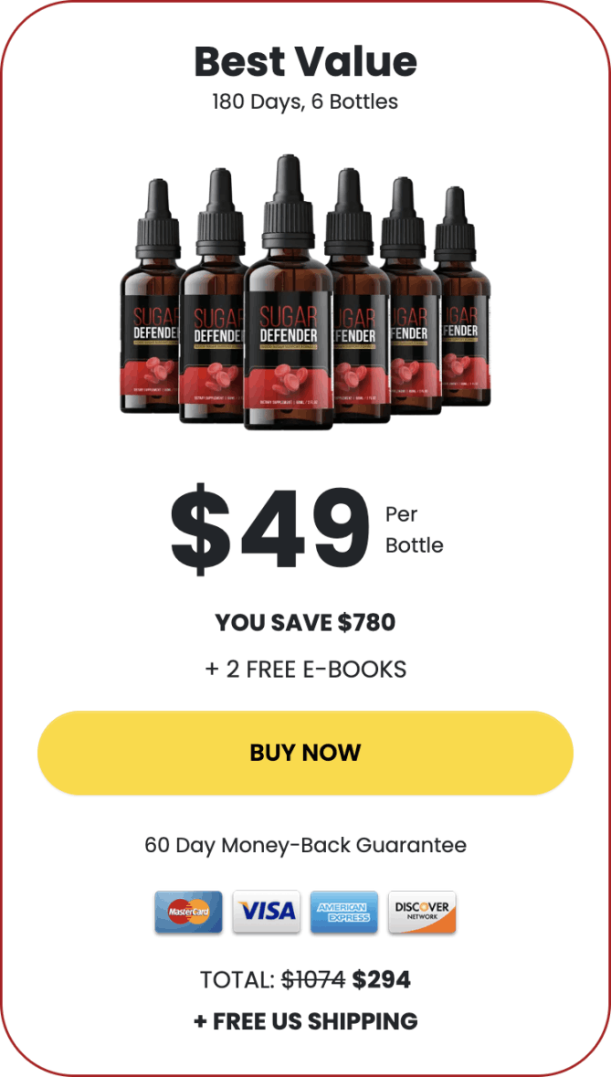 SugarDefender 6 bottles 180 day supply with free bonuses